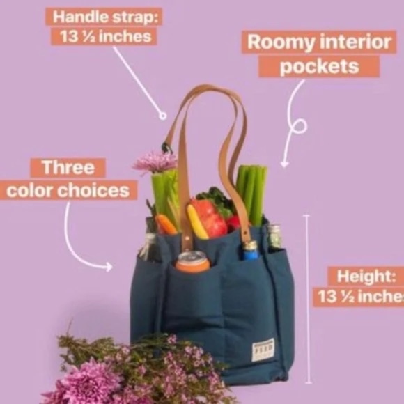 FEED PROJECTS Canvas Market Tote in Blue Teal - Picture 6 of 6